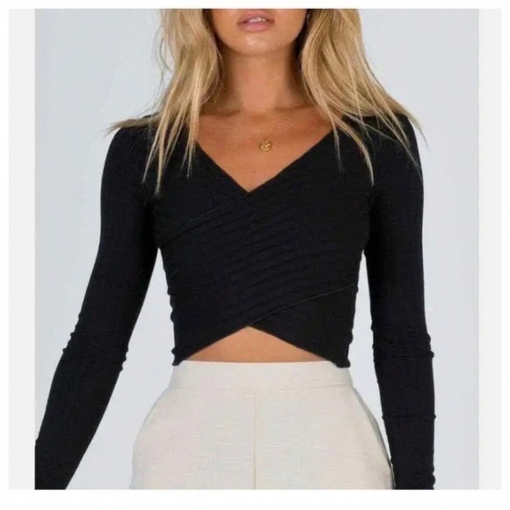 Elegant Black Wrap Top